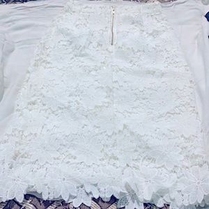 Laced White Skirt with Lining